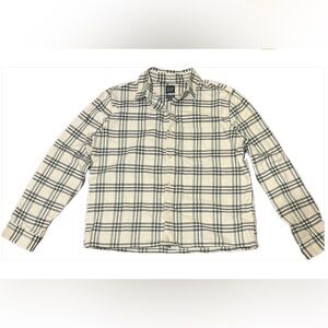 Cropped light colored GAP flannel, size Medium